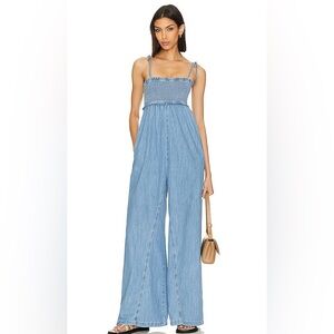 Free people we the free easy does it smocked jumpsuit